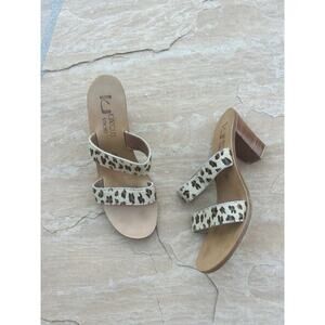 K.JACQUES- Strappy Heeled Sandal Leopard Resort Beach Wear Size 40 US 9.5-10 LH